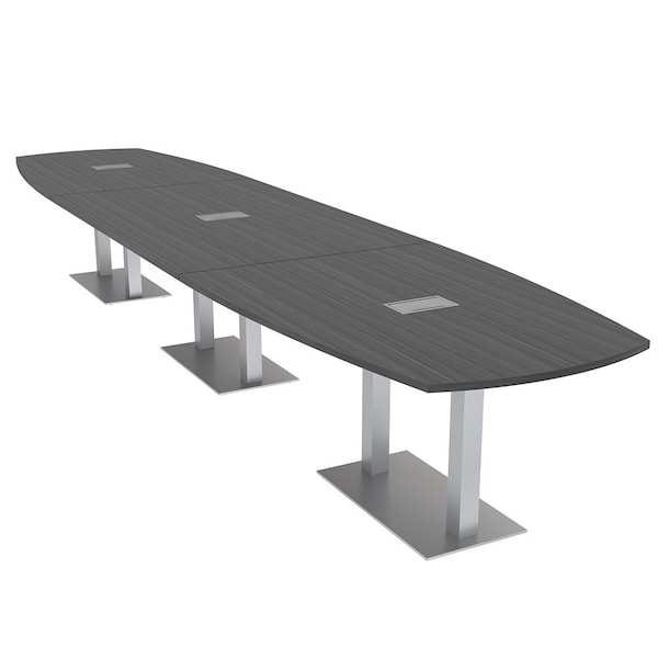 Skutchi Designs Arc Boat Conference Table, 45 in W, 216 in L, Grey HAR-ABOT-48X216-DOU-WA7949-ESIL - main