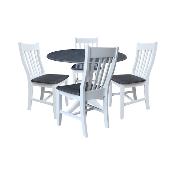 Whitewood Industries Extension Dining Tables, 45 in L, 38 in H, Parawood, 5 Piece Set K05-42DPT-27-C61-4 - main
