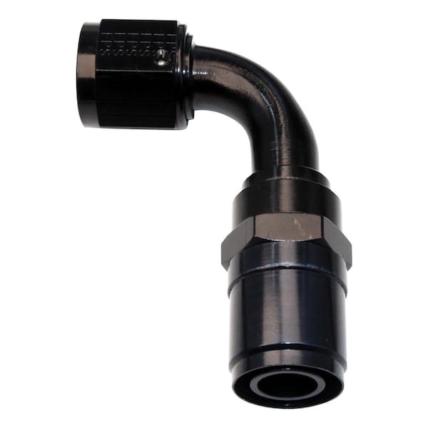 Fragola 2609008 No.8 Race-Rite Crimp-On Hose End, Black Anodize - 90 deg FRG2609008 - main