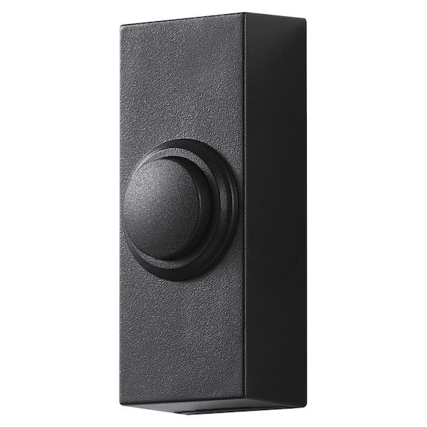 Heath Zenith Satin Nickel Black Plastic Wireless Pushbutton Doorbell 18000159 - main