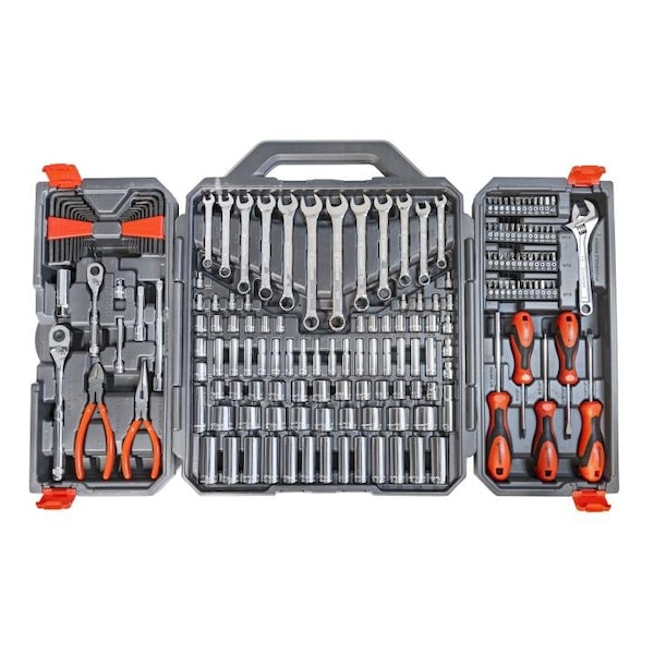 Weller Crescent 1/4 and 3/8 in. drive Metric and SAE 6 Point Professional Mechanic's Tool Set 180 pc CTK180 - main