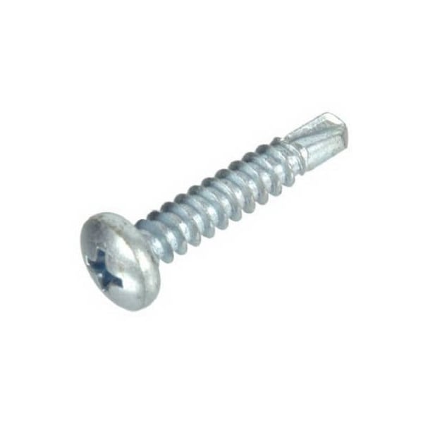 Hillman Self-Drilling Screw, #6-20 x 1/2 in, Zinc Plated Steel Pan Head Phillips Drive 41502 - main