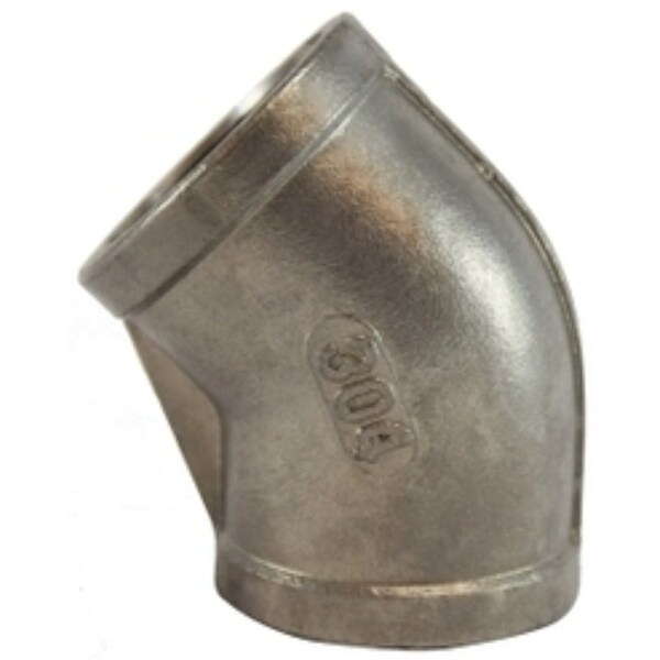 Anderson Metals Midland Industries 62183 Pipe Elbow, 1/2 in, 45 deg Angle, Stainless Steel, 300 psi Pressure 62183BAG - main