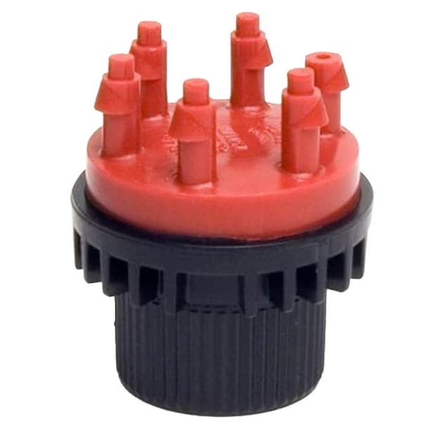 Rain Bird MANIF2PK Manifold, 1/2 in Connection, FPT x Barb, 6 -Port, 1/4 in Tubing, Plastic, Red MANIF21PK - main