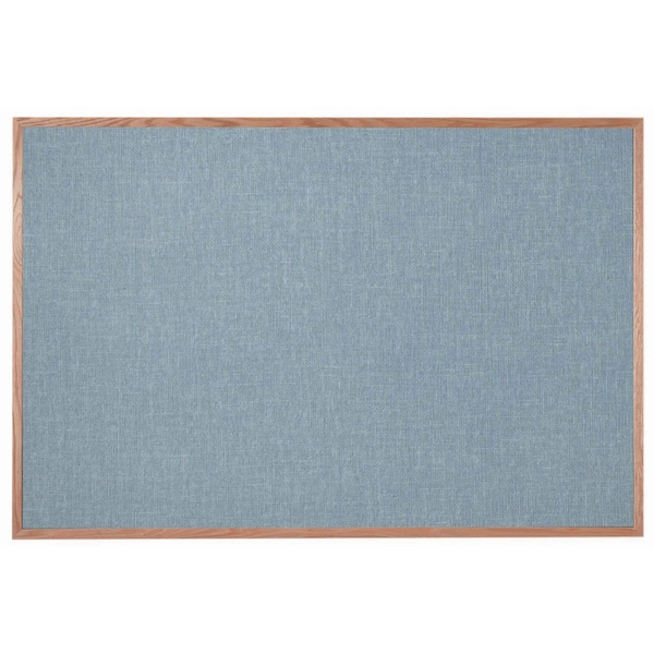 Aarco Designer Fabric Bulletin Board w/ an Oak Frame, Frame: Clear Lacquer, Board: Gray Mix 48''Hx72''W OF4872012 - main