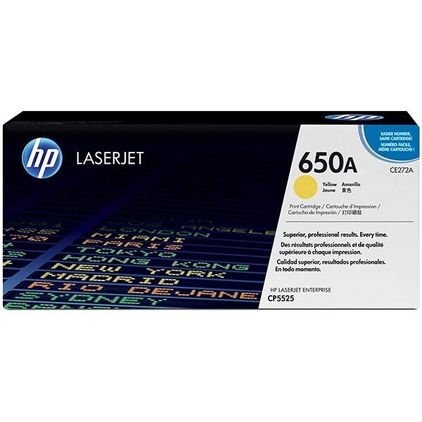 Hp 650A Yellow Original LaserJet Toner Cartridge, 15,000 Yield CE272A - main