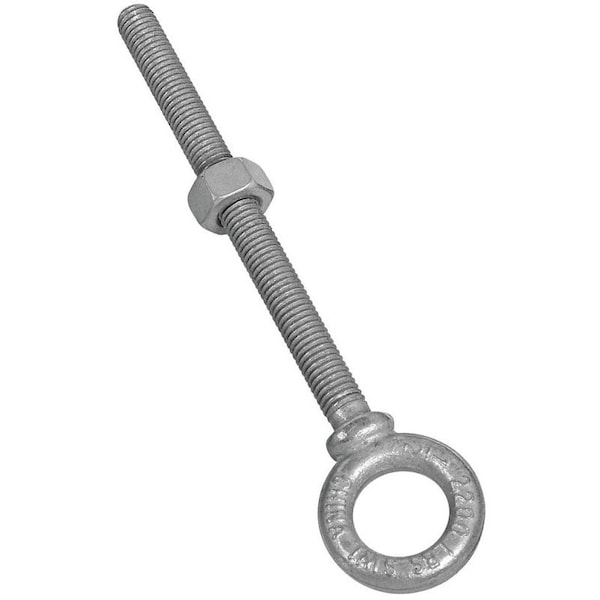 National Hardware Eye Bolt, 1/2-13 Thread, Coarse Thread, 5-7/8 in L Thread, 1 in ID x 1-3/4 in OD Dia Eye N245-167 - main