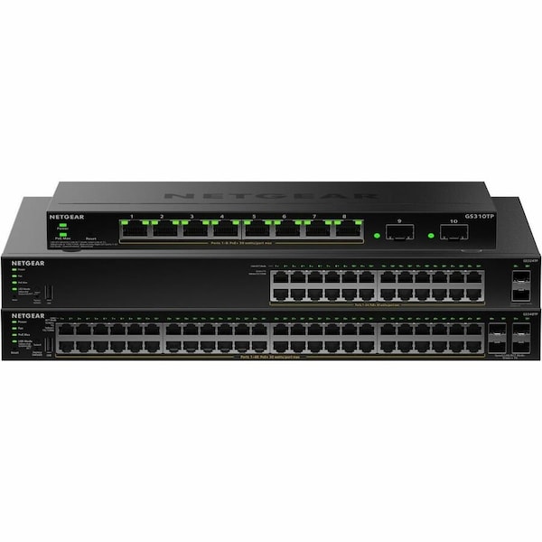 Netgear SWITCH - GS324TPV2 - RACKMOUNT - WIRED - 24X 10/100/1000 BASE-T RJ45, 2X 1000BAS GS324TP-200NAS - main