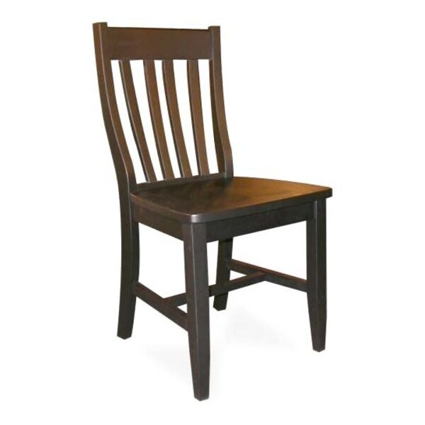 International Concepts Set of 2 Cafe Chairs, Black Seat, Wood Back, 36 W 20.67 in L 20.7 H, Wood Seat C46-61P - main
