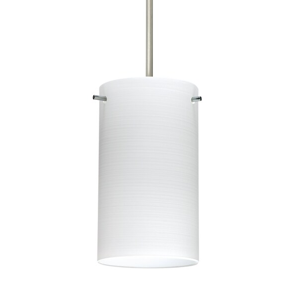 Besa Lighting Stilo 7 Cord Pendant, Chalk, Satin Nickel Finish, 1x5W LED 1BT-4404KR-LED-SN - main