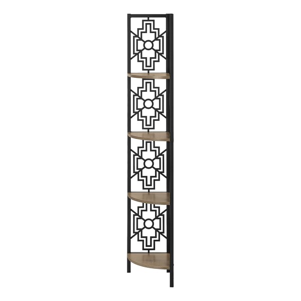 Homeroots Taupe Metal Four Tier Corner Bookcase 376534 - main