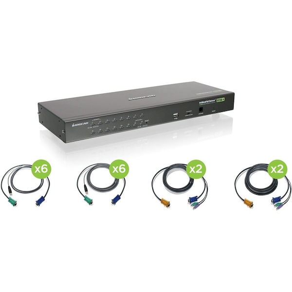 Iogear 16PORT KVM SWITCH INCLUDE 12USB CABLES AND 4PS/2 CABLES TAA GCS1716KITTAA - main