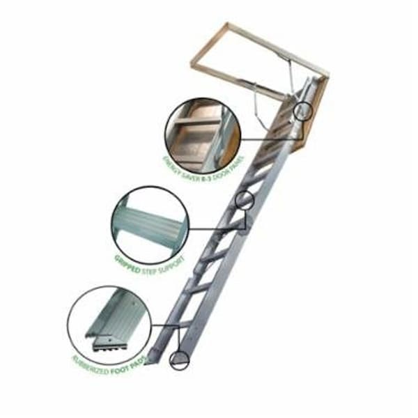 Marwin TITAN Attic Stair, 8 ft 9 in H Ceiling, 375 lb Duty Rating, Aluminum T100ESFT - main