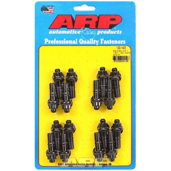 Arp 1001403 12Point Header Stud for Big Block Chevy 0.38 x 1.67 in. OAL, 16PK ARP100-1403 - main