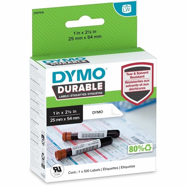 Dymo LW Durable Labels, Medical Prescription Label, 1in. x 2.13in., White 2187918 - main