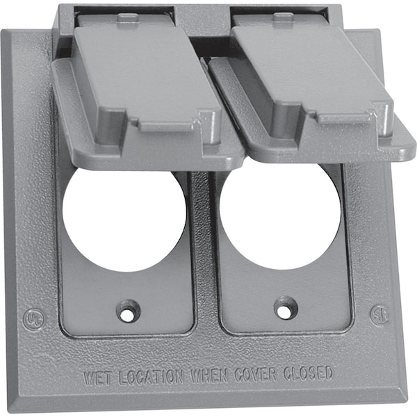 Southwire Dual Gang 1.406'' Dia. Gray Vertical Weatherproof Single Receptacle Cover WCV21515-UPC - main