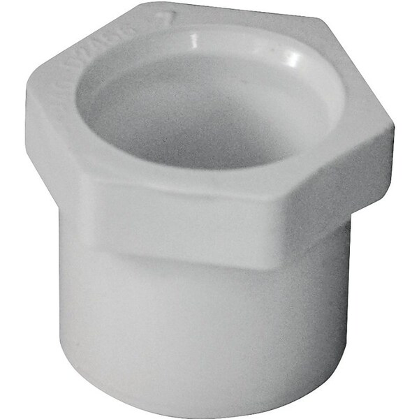 Lasco 437101 Reducer Bushing, 34 x 12 in, Spigot x Slip, PVC, White, SCH 40 Schedule, 280 psi Pressure 437101BC - main