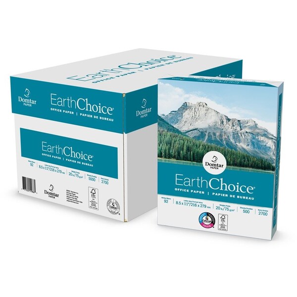 Earthchoice Domtar Office Paper, White, Letter, 8 1/2in x 11in, 20 lb Basis Weight, White, 500 Sheets, 10PK 2700 - main