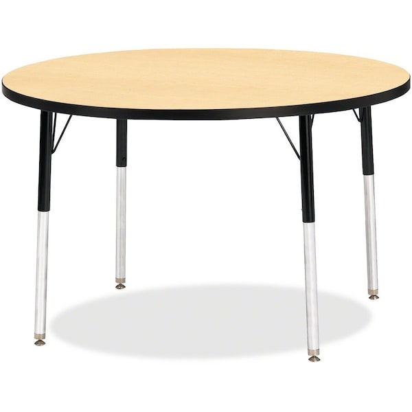 Jonti-Craft Berries Round Activity Table, 42 in. Diameter, A-height, Maple/Black/Black 6468JCA011 - main
