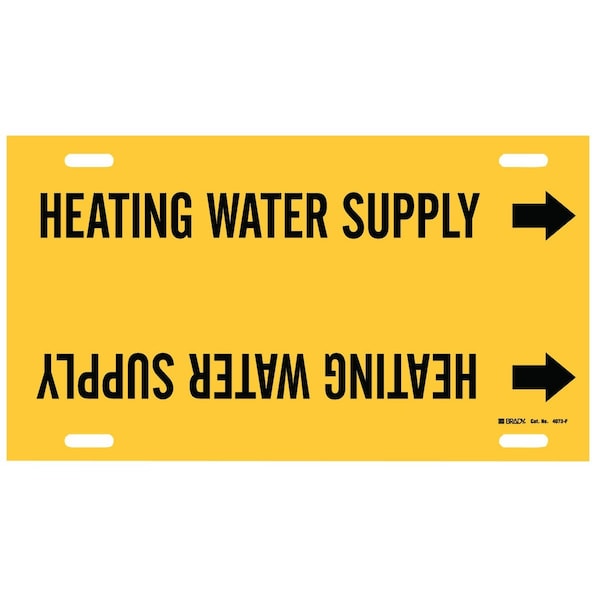 Brady Heating Water Supply Pipe Marker, 8in H x 16in W, Fits Pipes 6in Dia. Thru 7.875in Dia. 4073-F - main