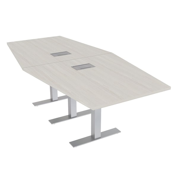 Skutchi Designs 8ft Conference Table With Power Unit | 8 Person Modular Hexagon Meeting Table | Harmony Series HAR-HEX.IR-48X96-T-K458-ESIL - main