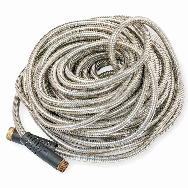 Kings County Tools Stainless Steel Hose 100'Garden Hose Puncture Proof No Kinking Lightweight & Flexible Water Hose KC8825-02 - main