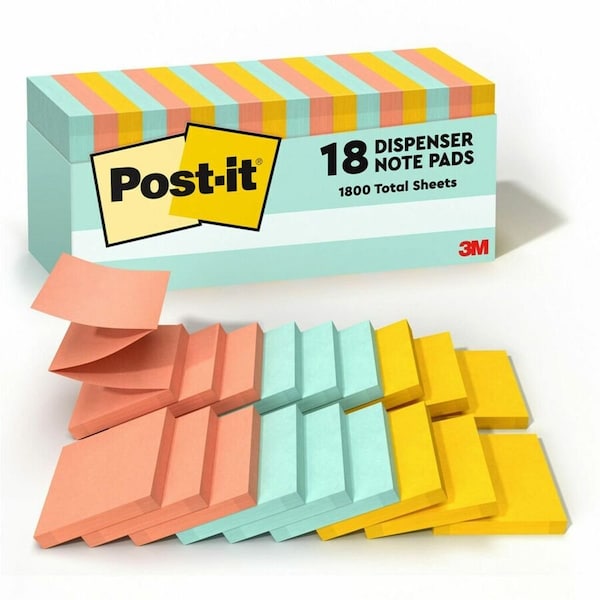 Post-It reg Popup Notes Marseille Color Collection, Assorted, 18PK MMMR33018APCP - main
