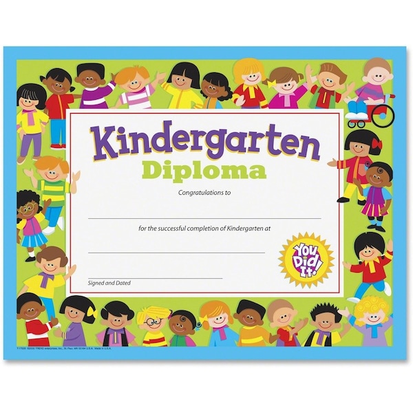 Trend Enterprises Kindergarten Diploma, PK180, Recommended Grade: Grade K T17005 - main