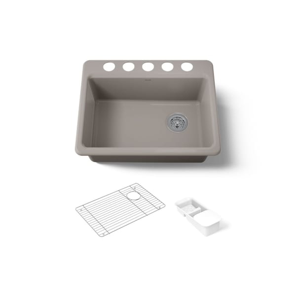 Kohler Riverby 27" undermount single-bowl workstation kitchen sink 8668-5UA2-TRF - main