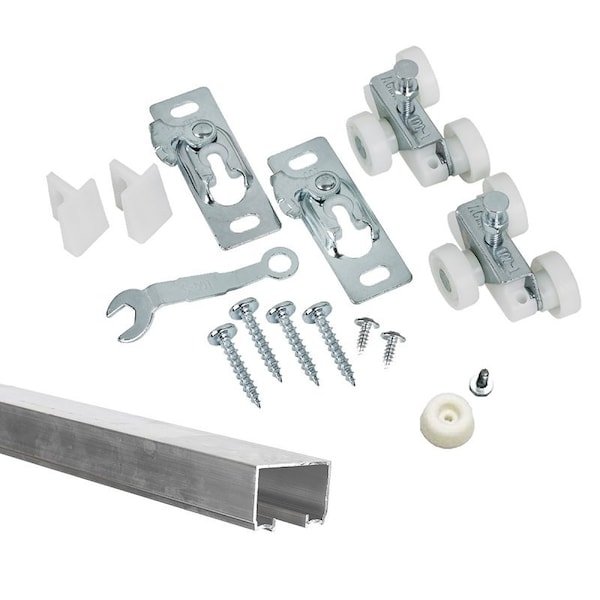 Renin Pocket Door Hardware Track Set, Aluminum, 36 in W, 72 in H PD100-07200-AL - main