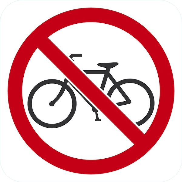 Lyle No Bicycle Symbol, 12x12, Diamond Grade, White G-2246-DG_12x12 - main