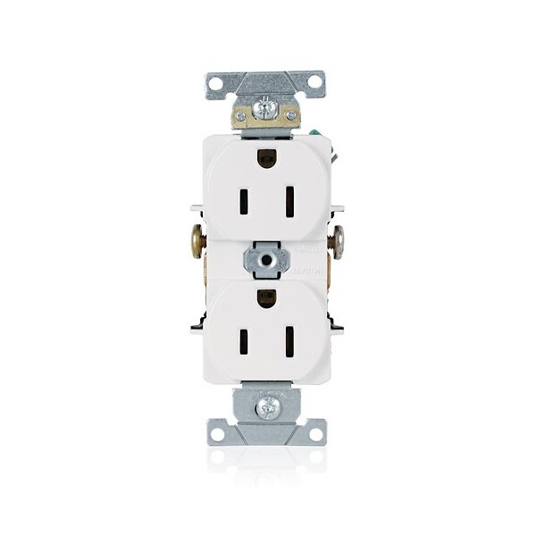 Leviton Duplex Receptacle/Outlet, 15 Amp 5242-W - main