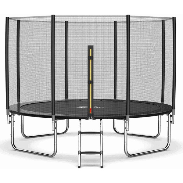 Simple Deluxe Recreational Trampoline with Enclosure Net - Outdoor Trampoline for Kids and Adults Family Happy Ti SOTRPLINEGAPBLK12 - main
