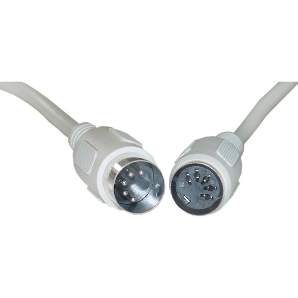 Cable Wholesale AT Keyboard Extension Cable, Din5 Male to Din5 Female, 5 Conductor, Straight, 15 foot 10I5-02215 - main