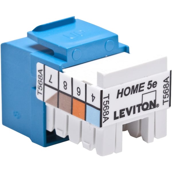 Leviton Cat.5e Jack - 1 x RJ-45 Network - Blue 5EHOM-RL5 - main