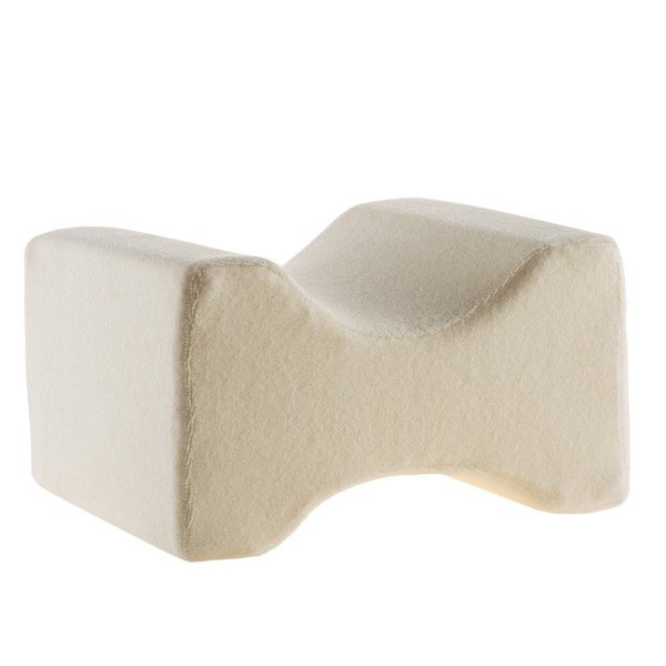 Remedy Knee Pillow for Side Sleepers Contoured Memory Foam Leg Pillow with Washable Cover, Off-White 80-90014 - main