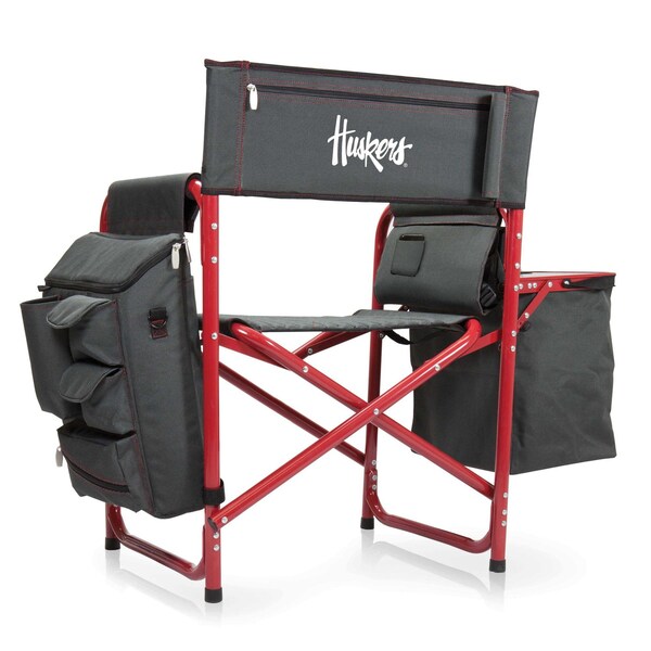 Picnic Time Family Of Brands NCAA Nebraska Cornhuskers Fusion Camping Chair with Side Table and Soft Cooler 807-00-600-404-0 - main
