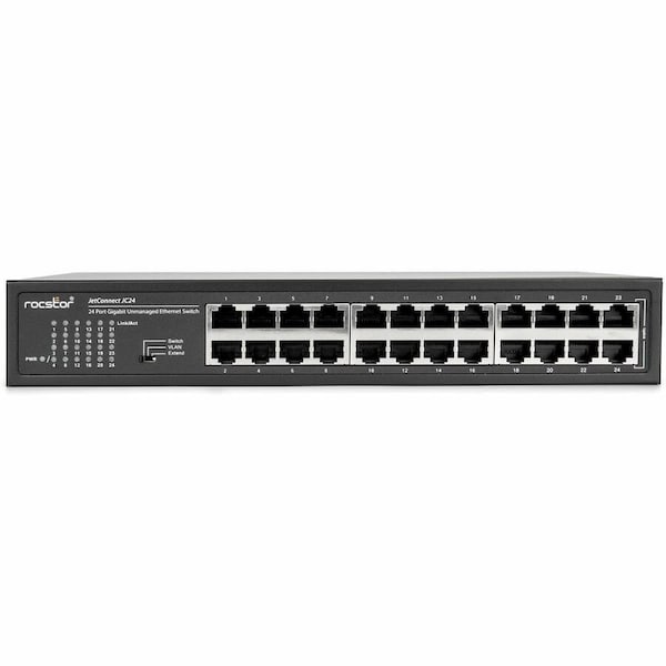 Rocstor JETCONNECT JC24 24-PORT GIGABIT DESKTOP / RACKMOUNT UNMANAGED NETWORK SWITCH, 24 Y10S004-B1 - main
