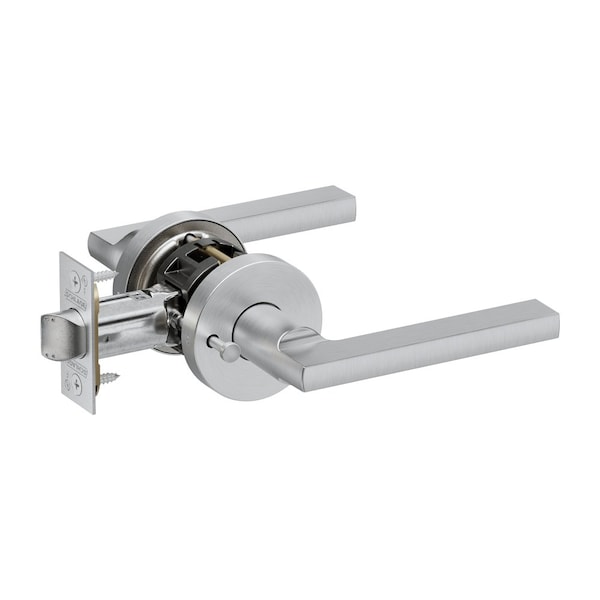 Schlage Grade 2 Bath/Bedroom Privacy Tubular Lock, Non-Keyed, Latitude Lever, A Rose, Satin Chrome Finish PT40 LATA 626 - main