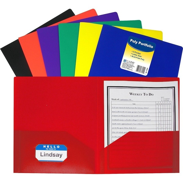 C-Line Products Two Pocket Poly Portfolios Folder, PK36 33950 - main