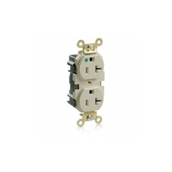 Leviton Straight Blade Receptacle, 5-20R, 20 A, 125V AC, Flush Mount, Self-Grounded MRI20-I - main