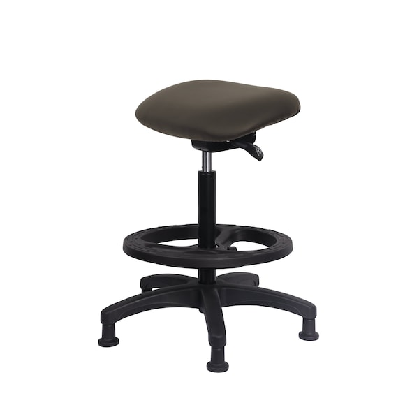 Blue Ridge Ergonomics Vinyl Sit-Stand - Standing Height with Black Foot Ring Stationary Glides in Elephant Voyager Vinyl VSTSS-RG-BF-RG-2022 - main