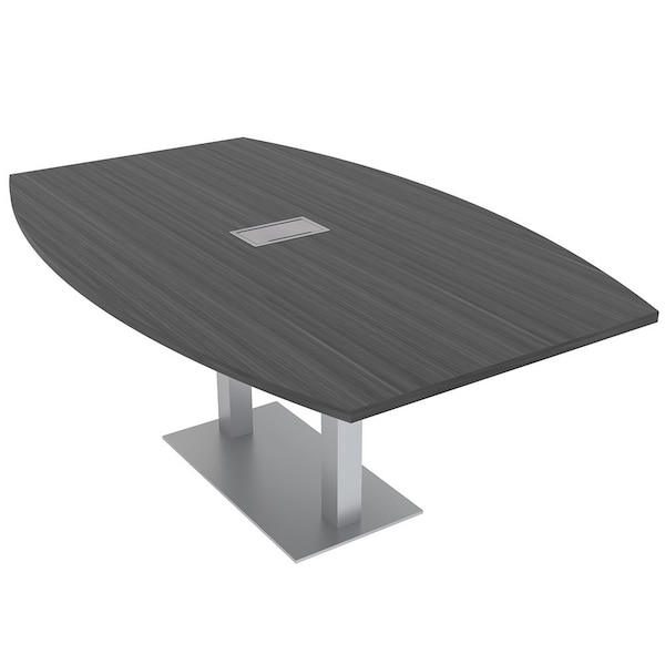 Skutchi Designs Boat Conference Table With Power Unit, 48 in W, 84 in L, Grey HAR-BOT-48x84-DOU-WA7949-ESIL - main