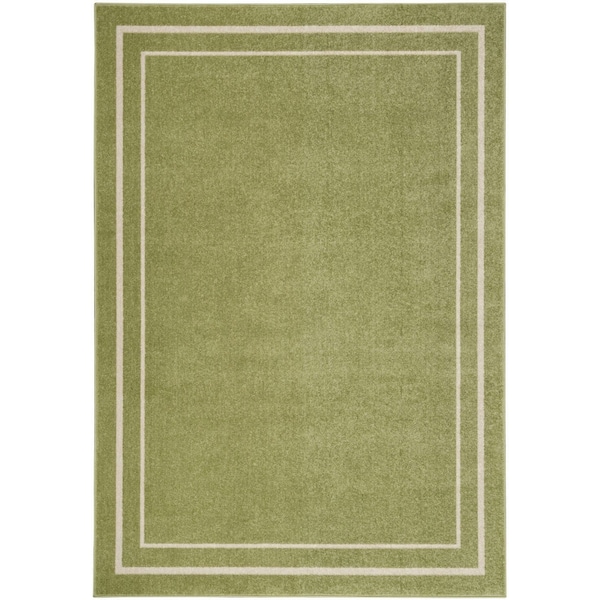 Homeroots 8' X 10' Green And Ivory Indoor Outdoor Area Rug 545512 - main