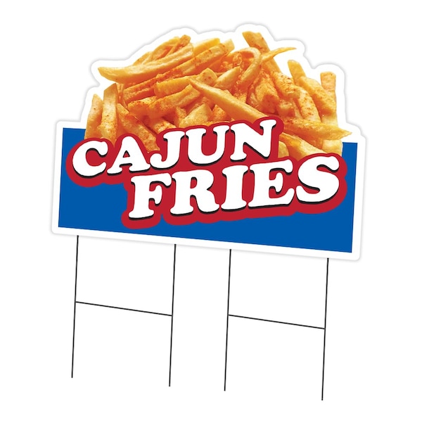 Signmission Cajun Fries Die Cut Yard Sign & Stake outdoor plastic coroplast window, C-DC-2436-DS-Cajun Fries19 C-DC-2436-DS-Cajun Fries19 - main
