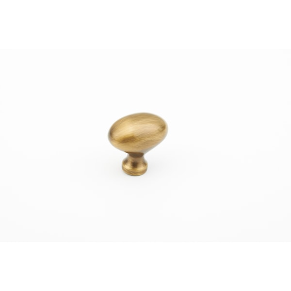 Schaub 1-3/8in Oval Country Traditional Cabinet Knob Antique Brass Finish 719-AB - main