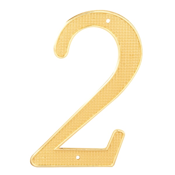 Primeline Tools 4 in. House Number 2, Diecast, Brass Finish, PK2 MP4282 - main