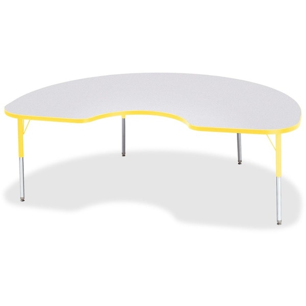 Jonti-Craft Berries Kidney Activity Table, 48 in. x 72 in., E-height, Freckled Gray/Yellow/Gray 6423JCE007 - main