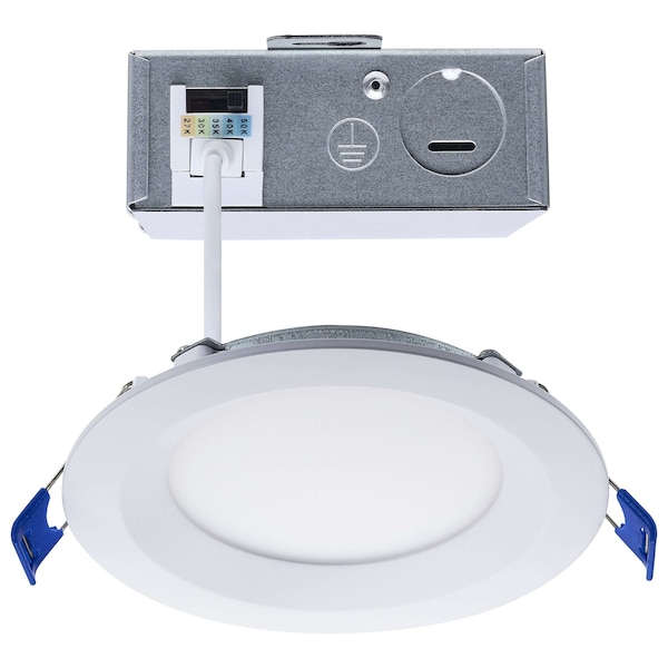 Satco 10W LED Direct Wire Downlight, Slimfit, Smooth, 4 in, CCT Selectable, Round, Remote Driver, White S11870R1 - main