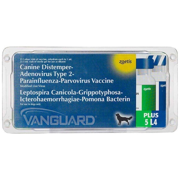 Zoetis Vanguard, Plus 5 L4 Vaccine, Modified Live Virus, 1mL, 25PK 115338 - main